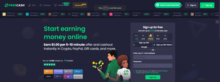 FreeCash Review – Possibly The Best GPT Site To Join?